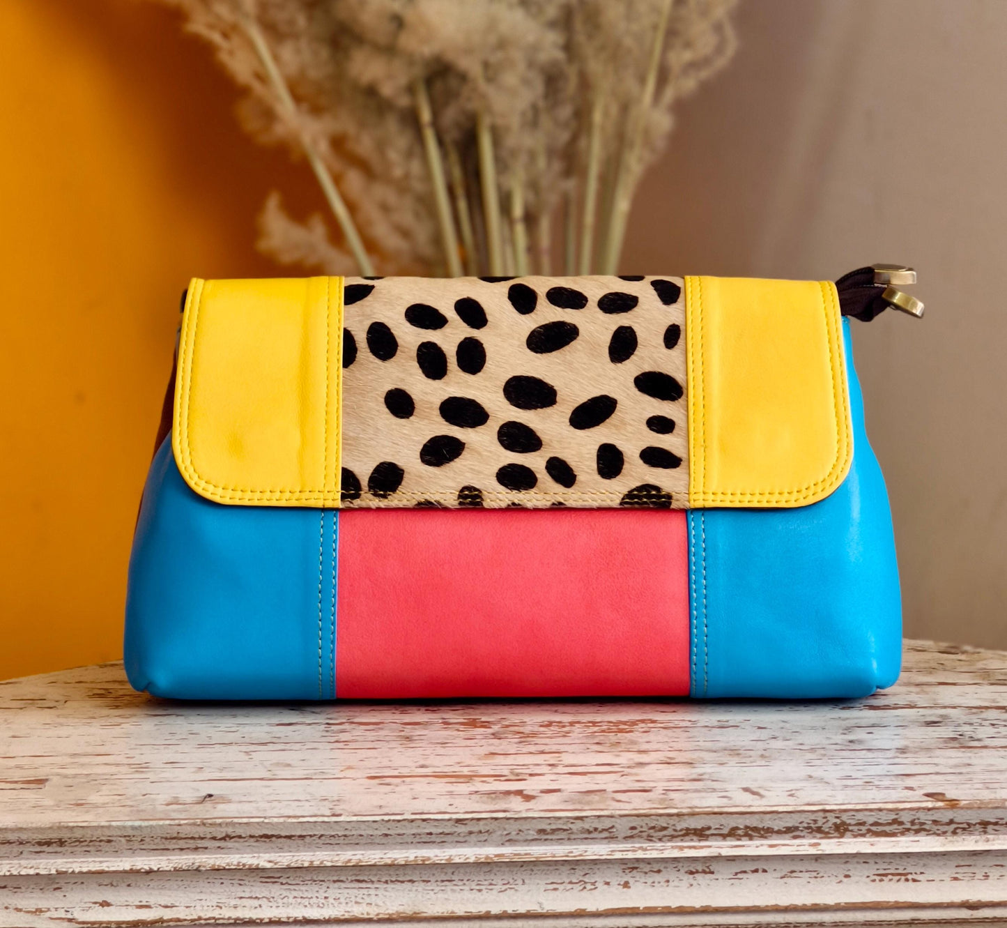 Block Coloured Leather Crossbody Bag - JayKayBoutiqueOnline