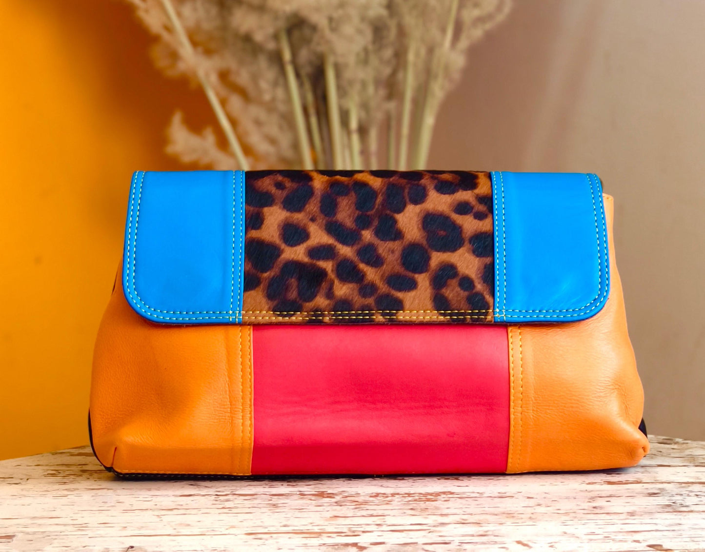 Block Coloured Leather Crossbody Bag - JayKayBoutiqueOnline