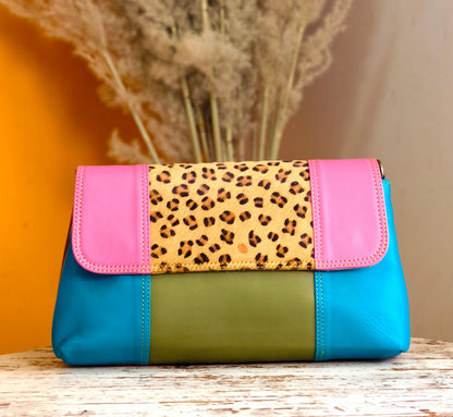 Colour Block Leather Crossbody Bag - JayKayBoutiqueOnline