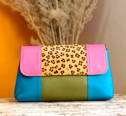 Block Coloured Leather Crossbody Bag - JayKayBoutiqueOnline