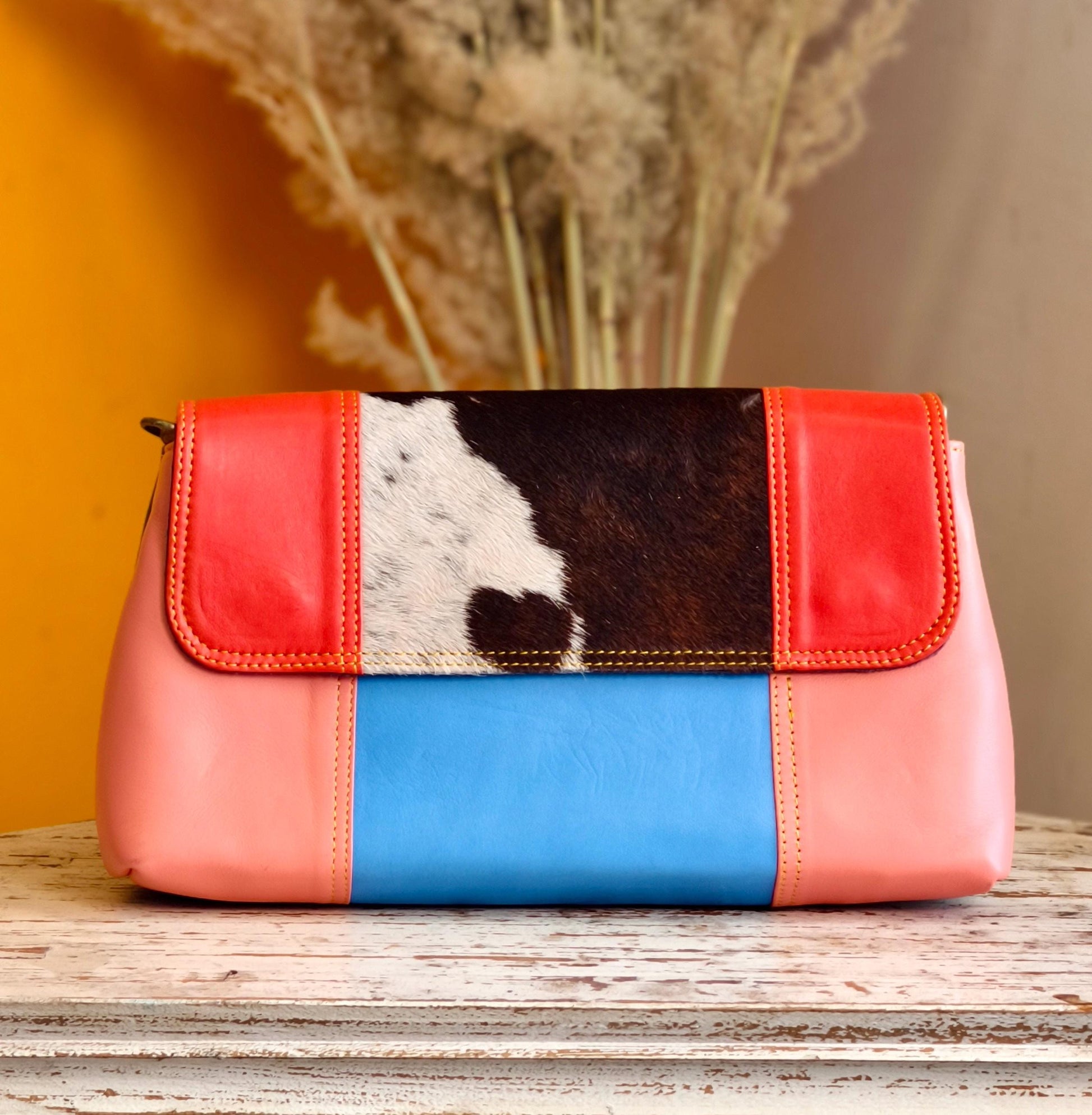 Block Coloured Leather Crossbody Bag - JayKayBoutiqueOnline