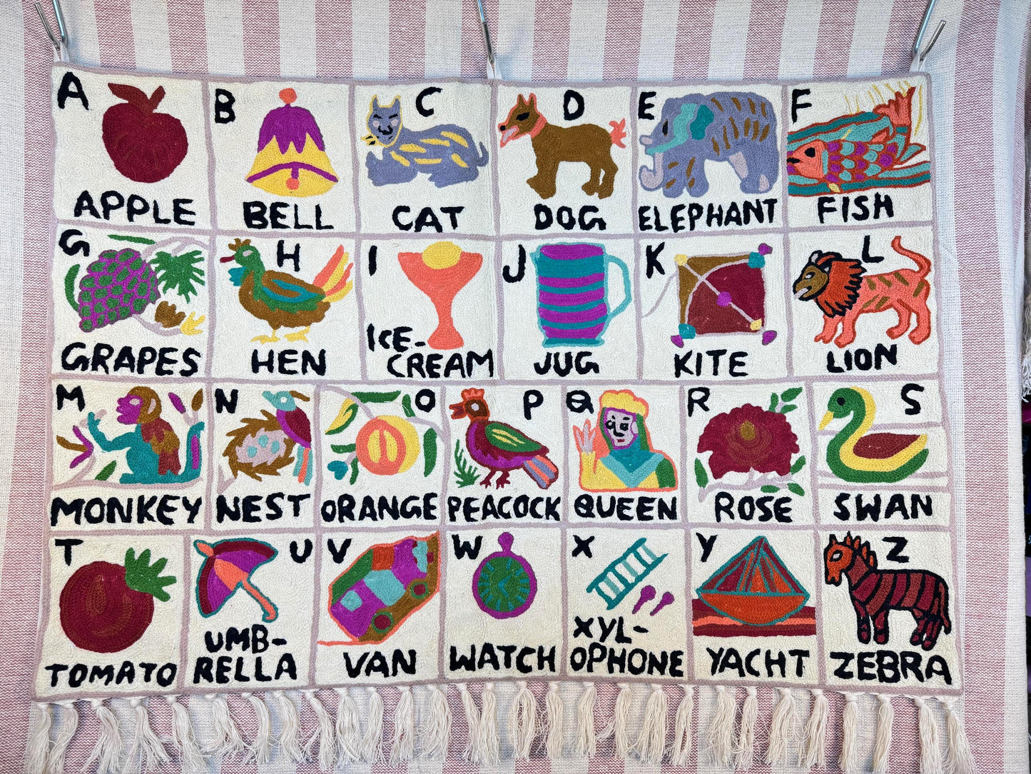 Handmade Alphabet Tapestry for Babies and Kids in Landscape Wall Hanging - JayKayBoutiqueOnline
