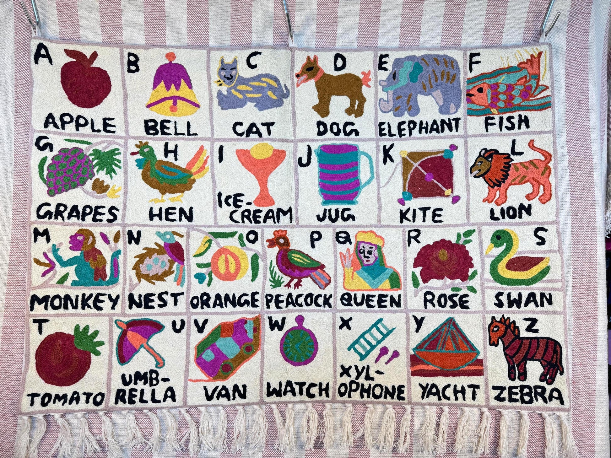 Handmade Alphabet Tapestry for Babies and Kids in Landscape Wall Hanging - JayKayBoutiqueOnline