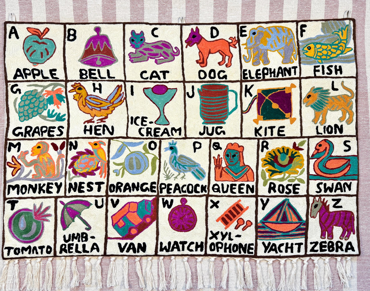 Handmade Alphabet Tapestry for Babies and Kids in Landscape Wall Hanging - JayKayBoutiqueOnline