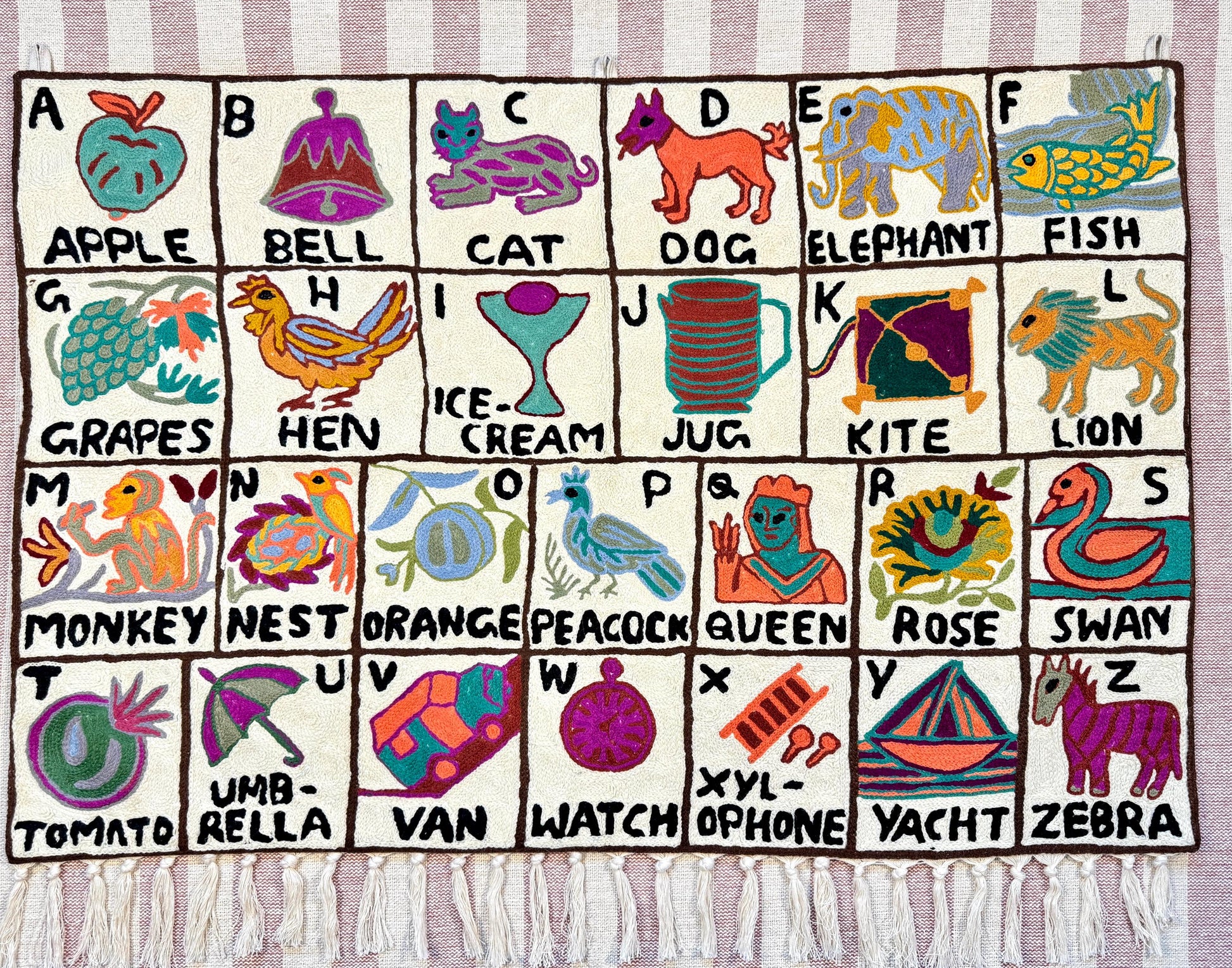Handmade Alphabet Tapestry for Babies and Kids in Landscape Wall Hanging - JayKayBoutiqueOnline