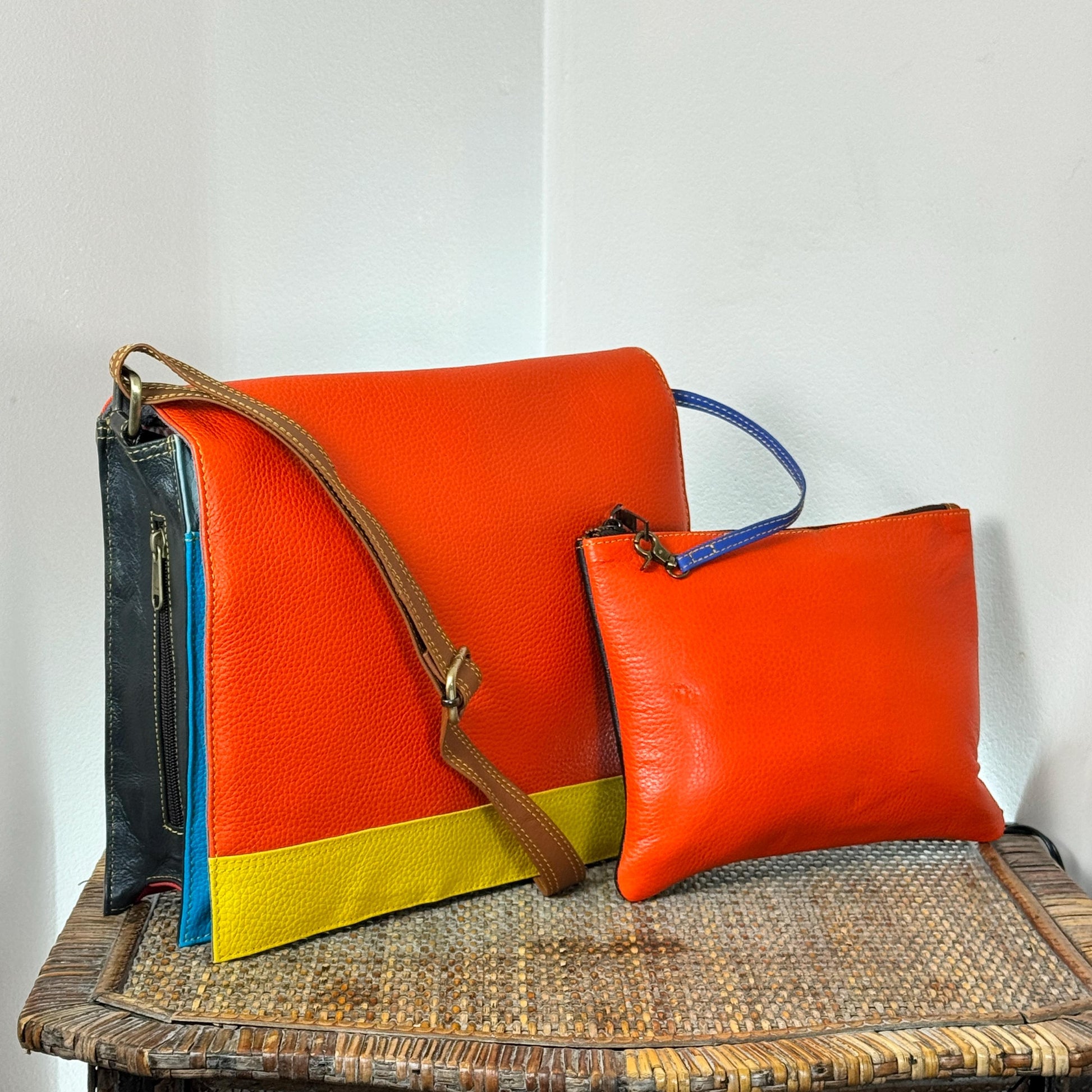 Recycled Leather Messenger Bag - JayKayBoutiqueOnline