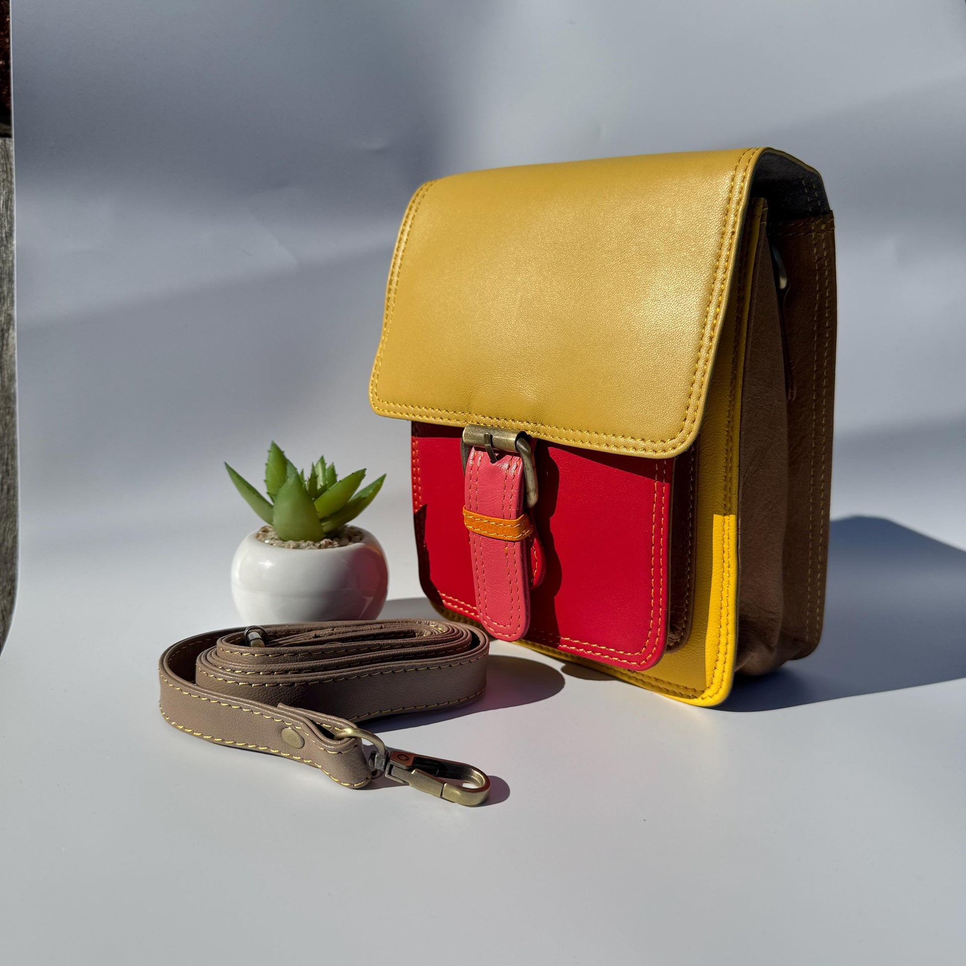 Recycled Leather Crossbody Max Phone Satchel Bag - JayKayBoutiqueOnline