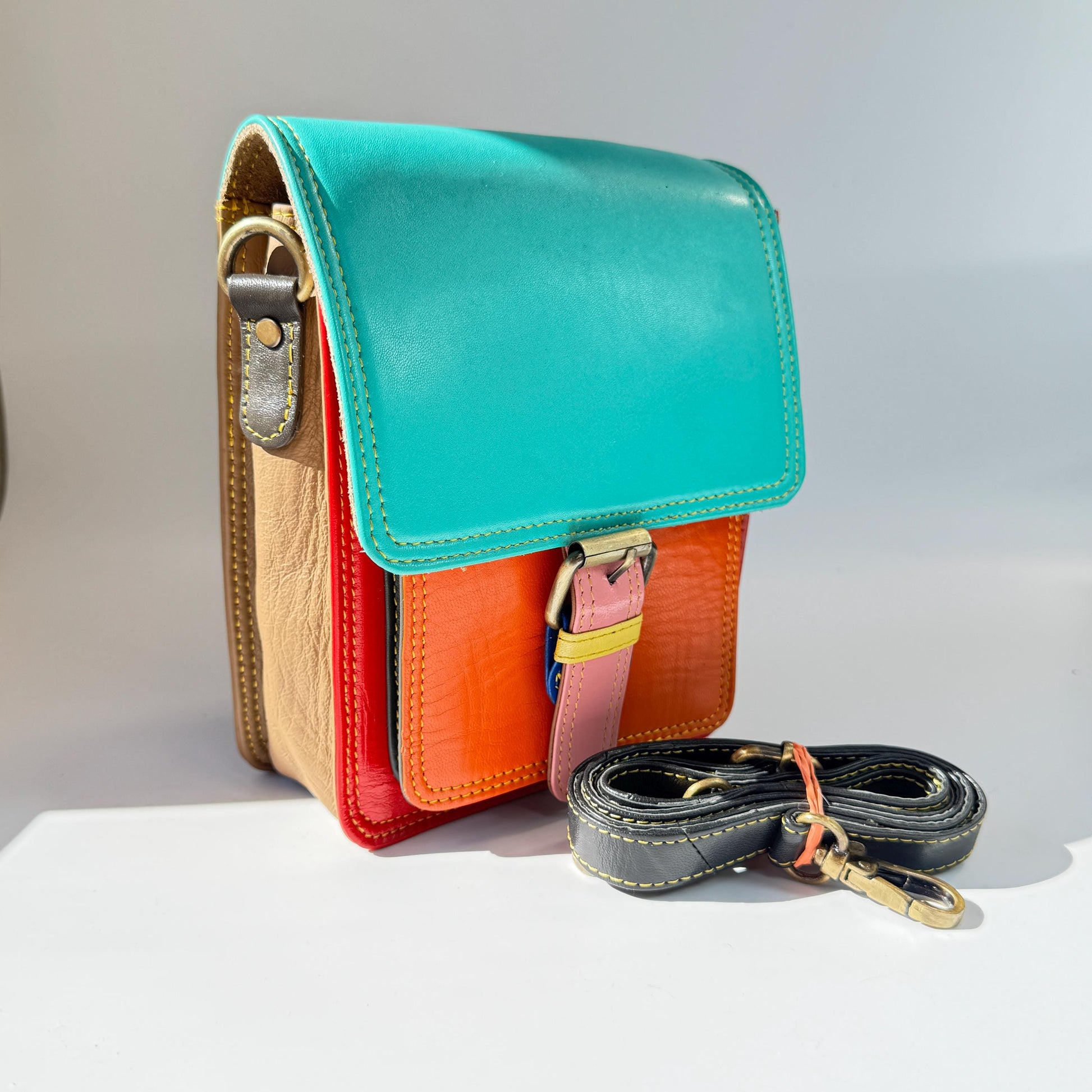 Recycled Leather Crossbody Max Phone Satchel Bag - JayKayBoutiqueOnline