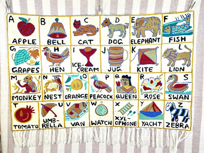Handmade Alphabet Tapestry for Babies and Kids in Landscape Wall Hanging - JayKayBoutiqueOnline