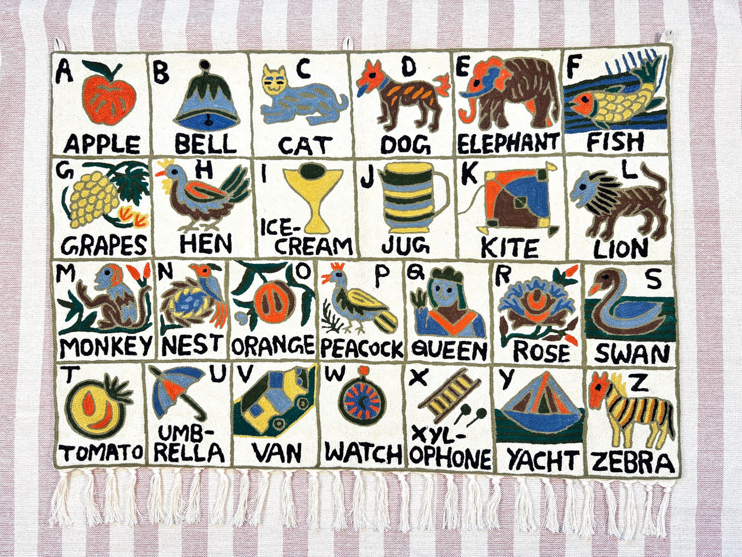 Handmade Alphabet Tapestry for Babies and Kids in Landscape Wall Hanging - JayKayBoutiqueOnline