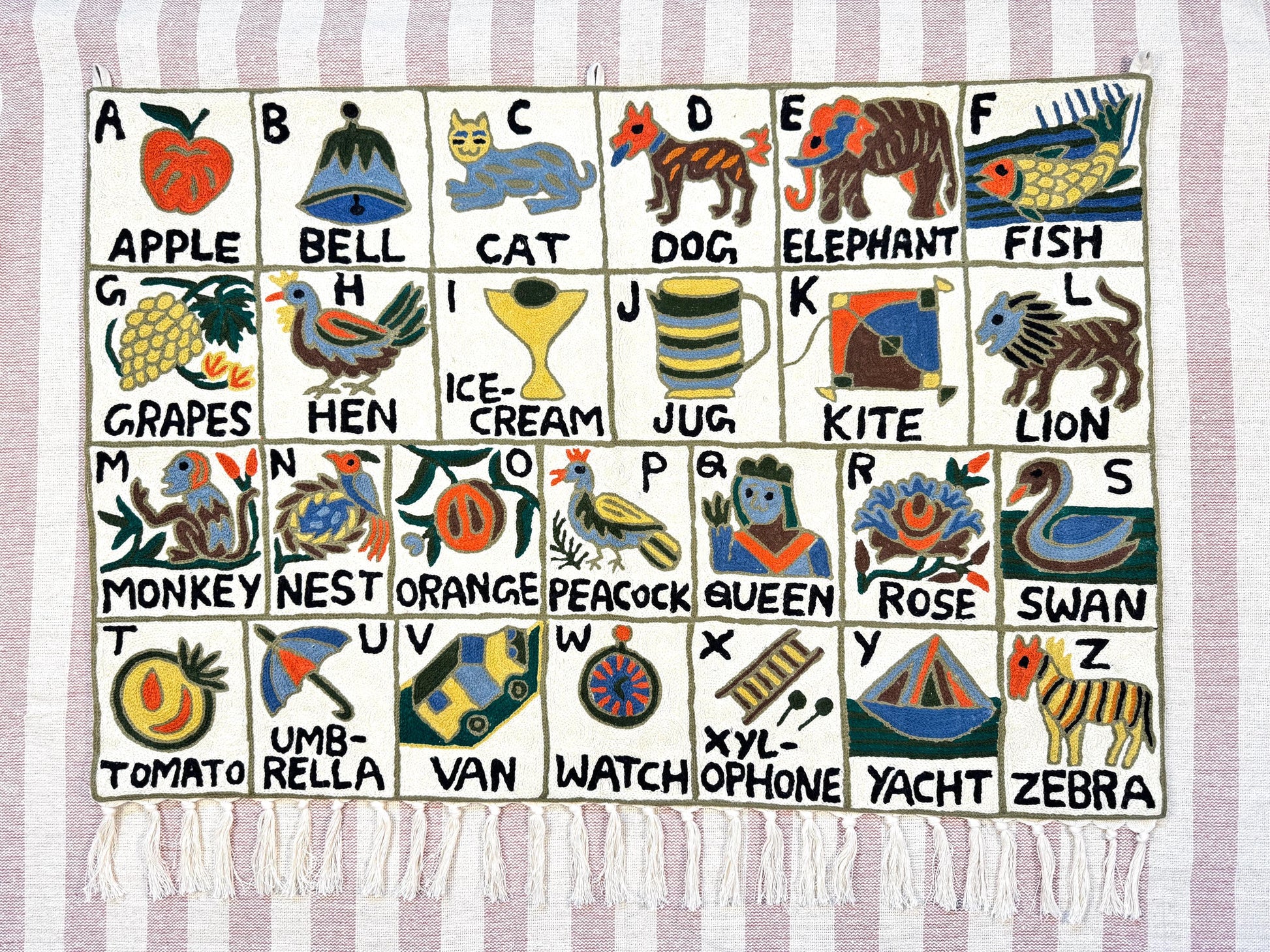 Handmade Alphabet Tapestry for Babies and Kids in Landscape Wall Hanging - JayKayBoutiqueOnline
