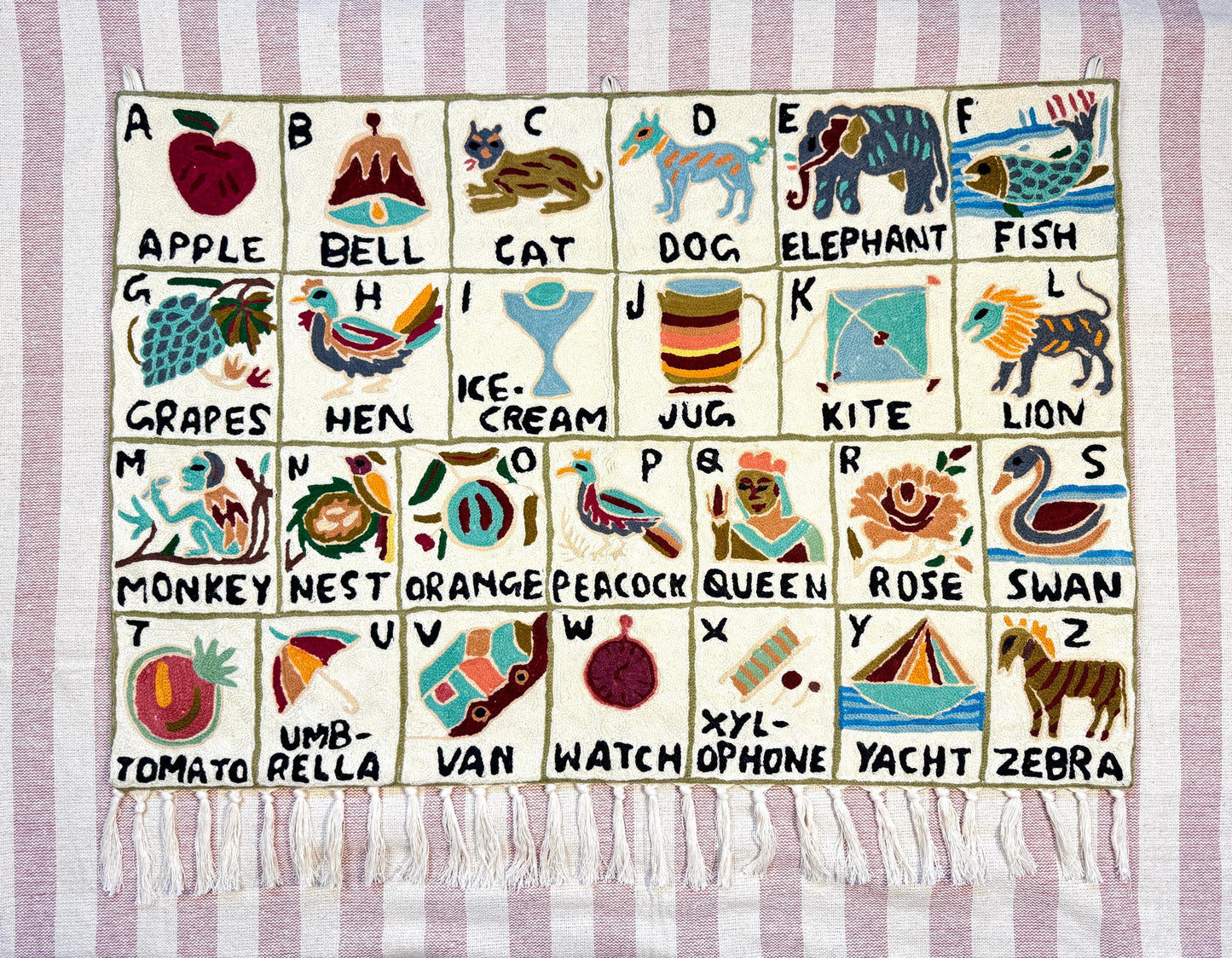 Handmade Alphabet Tapestry for Babies and Kids in Landscape Wall Hanging - JayKayBoutiqueOnline