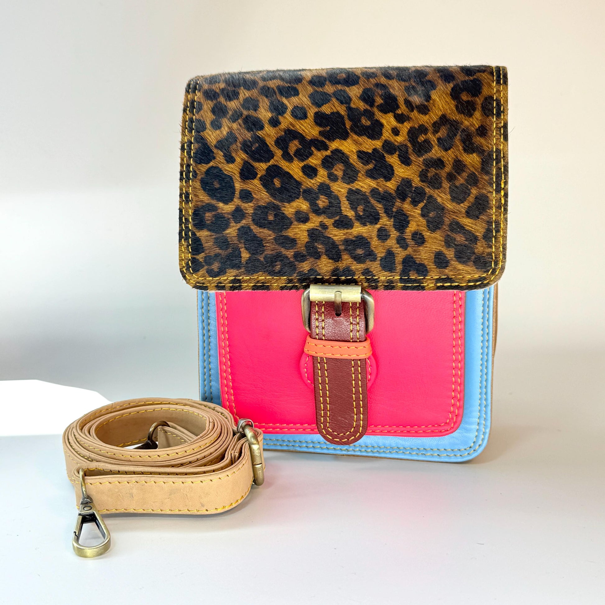 Recycled Coloured Leather Crossbody Bag - JayKayBoutiqueOnline