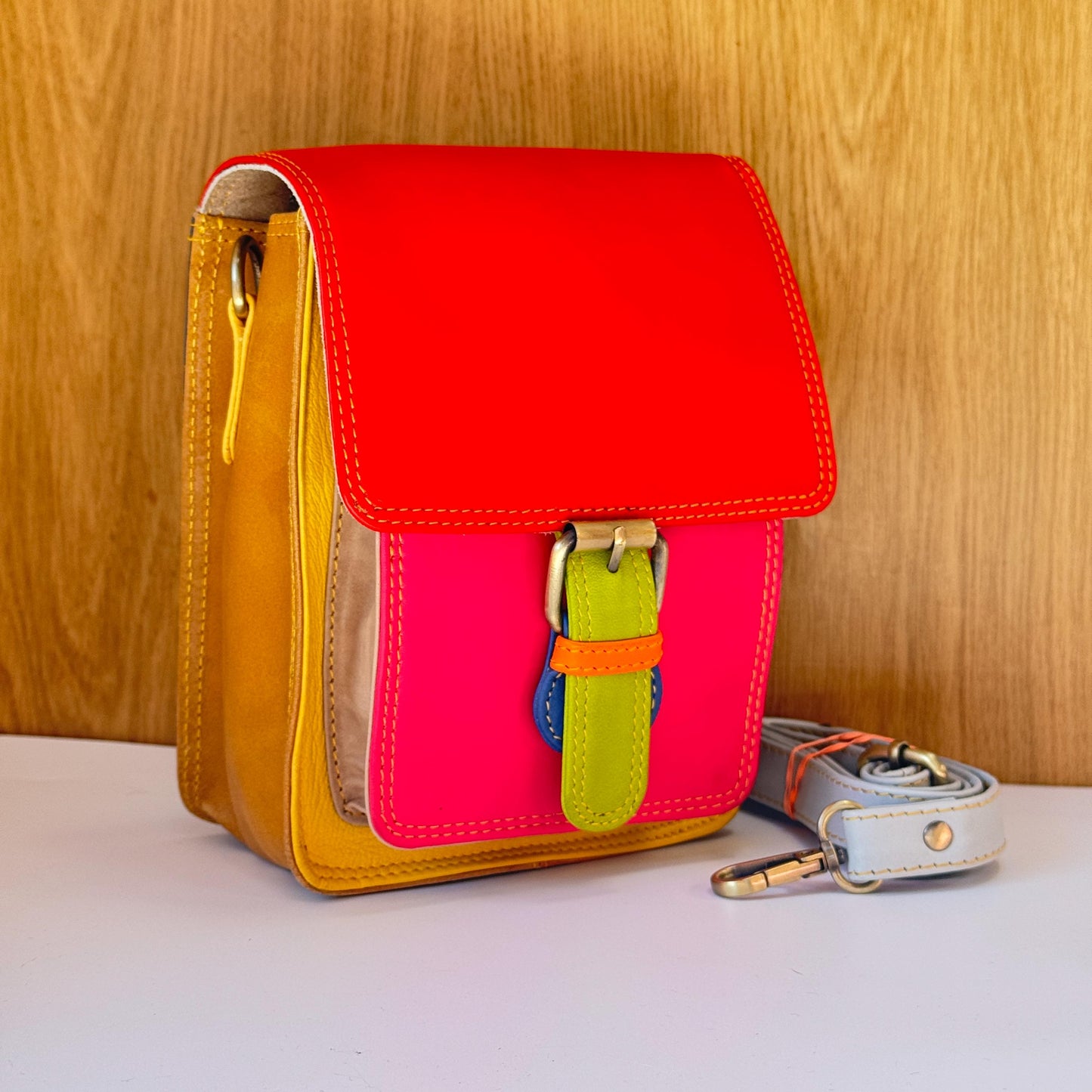 Recycled Leather Crossbody Max Phone Satchel Bag - JayKayBoutiqueOnline
