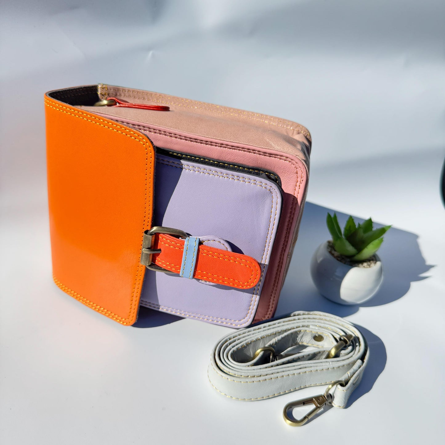 Recycled Leather Crossbody Max Phone Satchel Bag - JayKayBoutiqueOnline