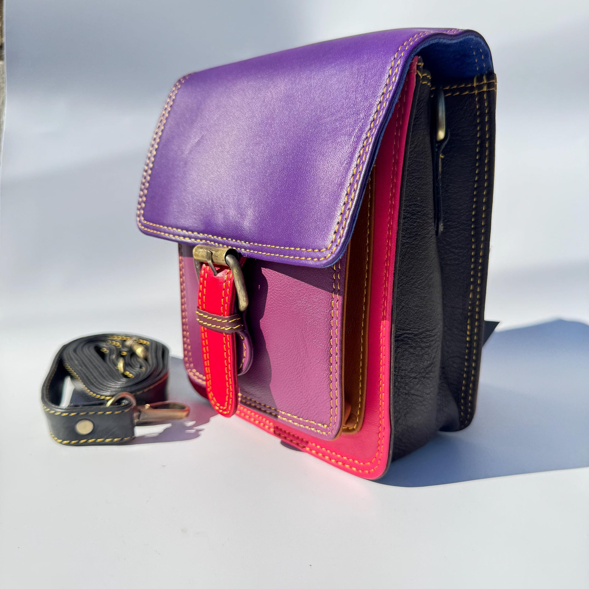 Recycled Leather Crossbody Max Phone Satchel Bag - JayKayBoutiqueOnline