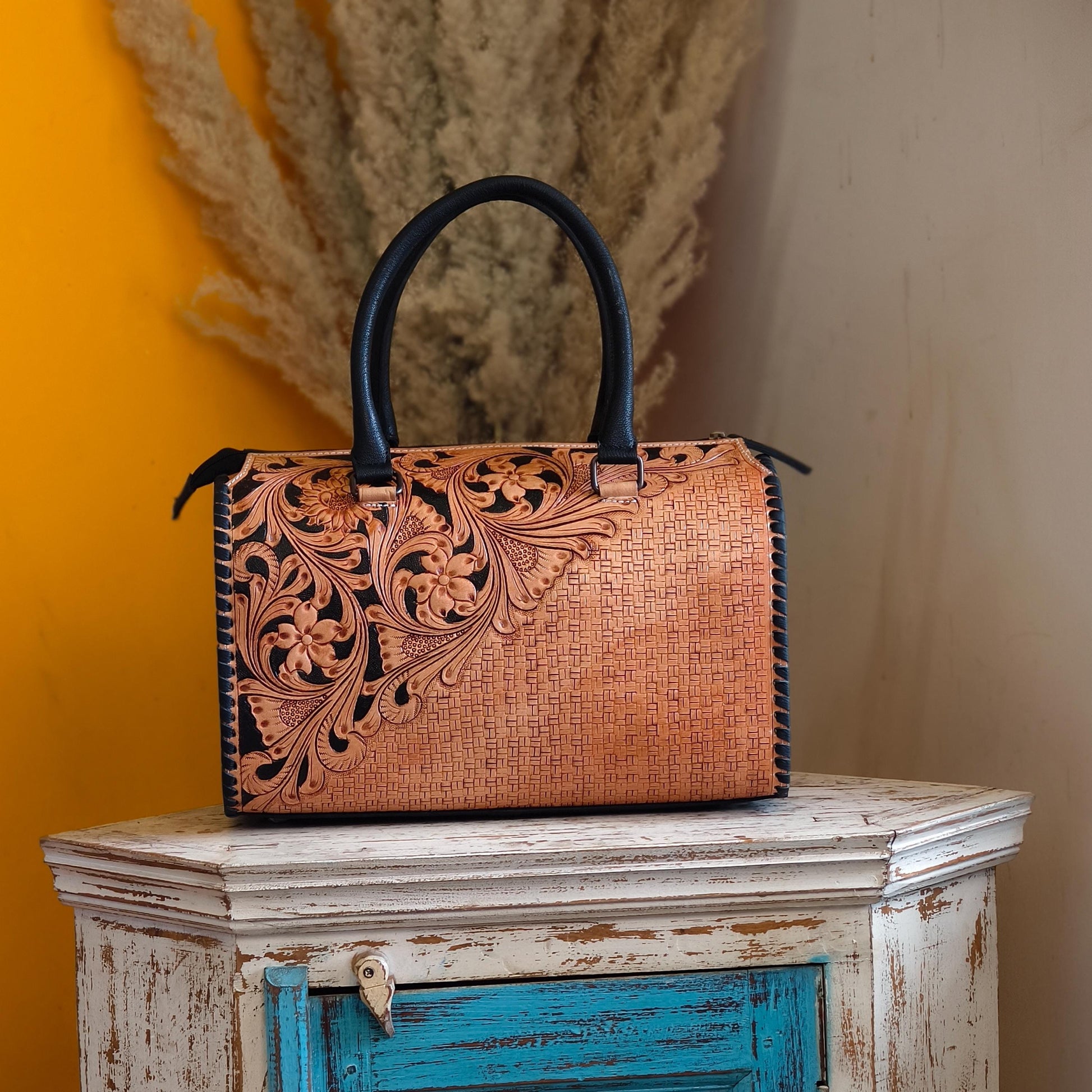 Hand Tooled Leather Speedy Bags - JayKayBoutiqueOnline