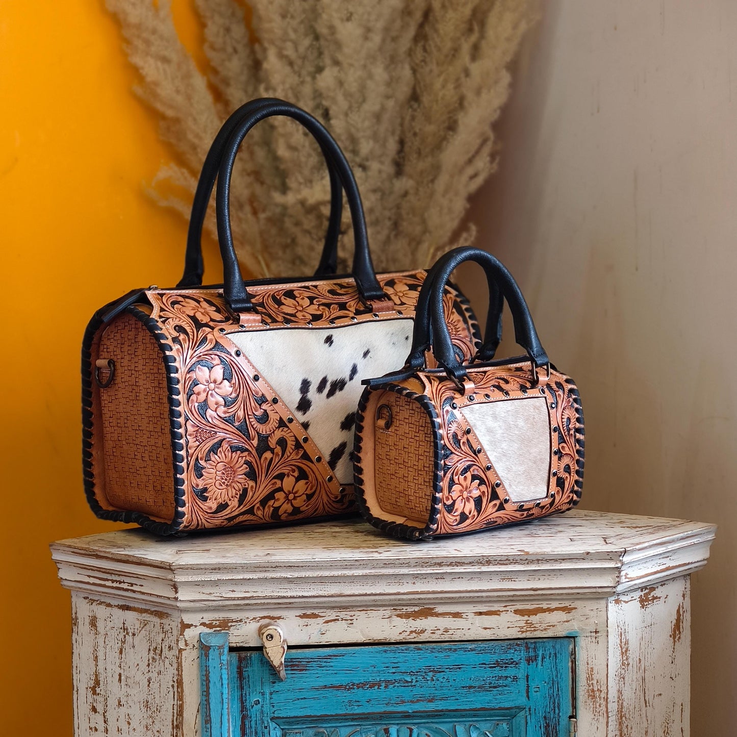 Hand Tooled Leather Speedy Bags - JayKayBoutiqueOnline