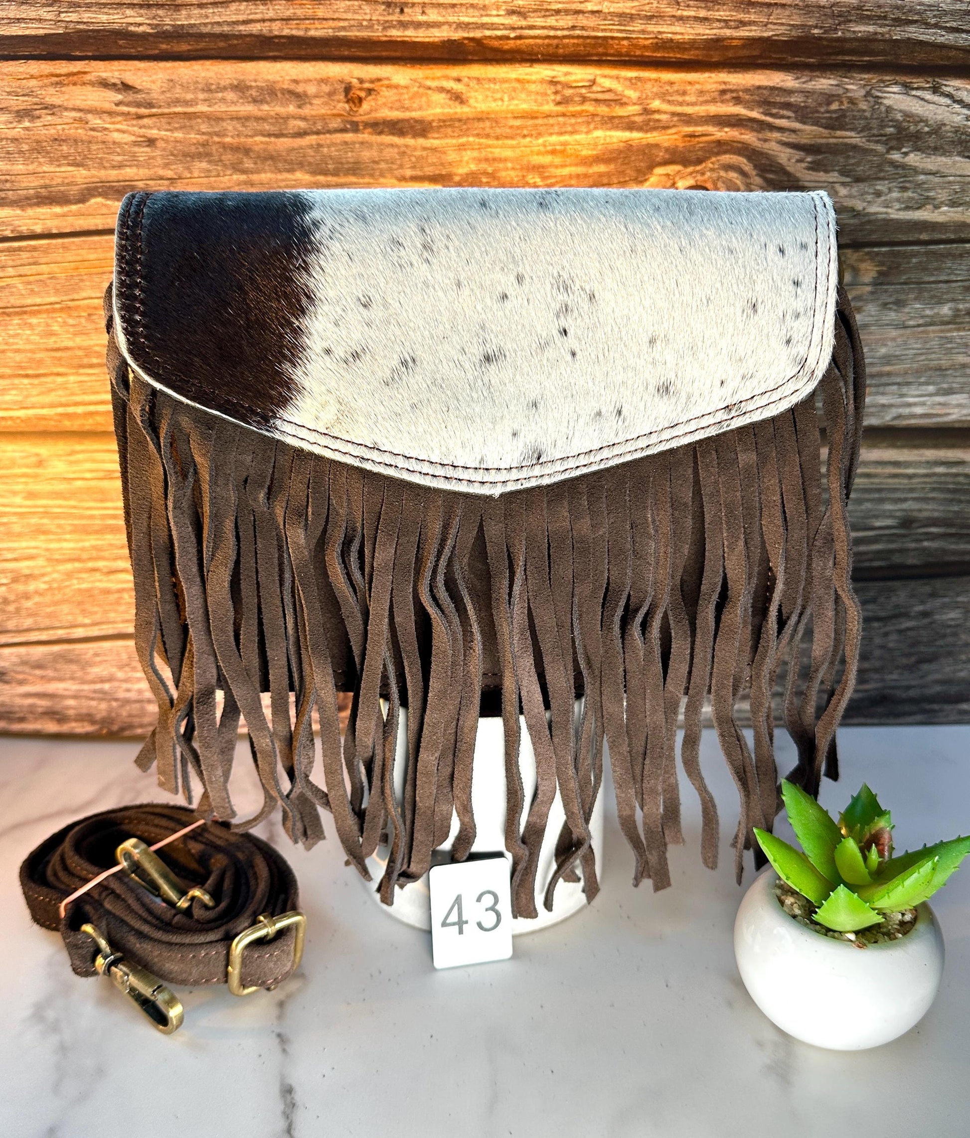 Suede Fringed Clutch Crossbody Bag with Detachable Strap - JayKayBoutiqueOnline