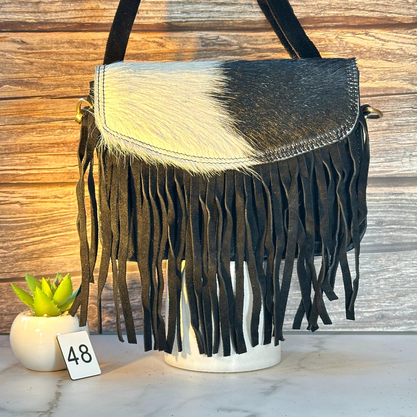 Suede Fringed Clutch Crossbody Bag with Detachable Strap - JayKayBoutiqueOnline