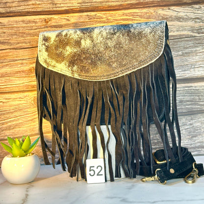 Suede Fringed Clutch Crossbody Bag with Detachable Strap - JayKayBoutiqueOnline