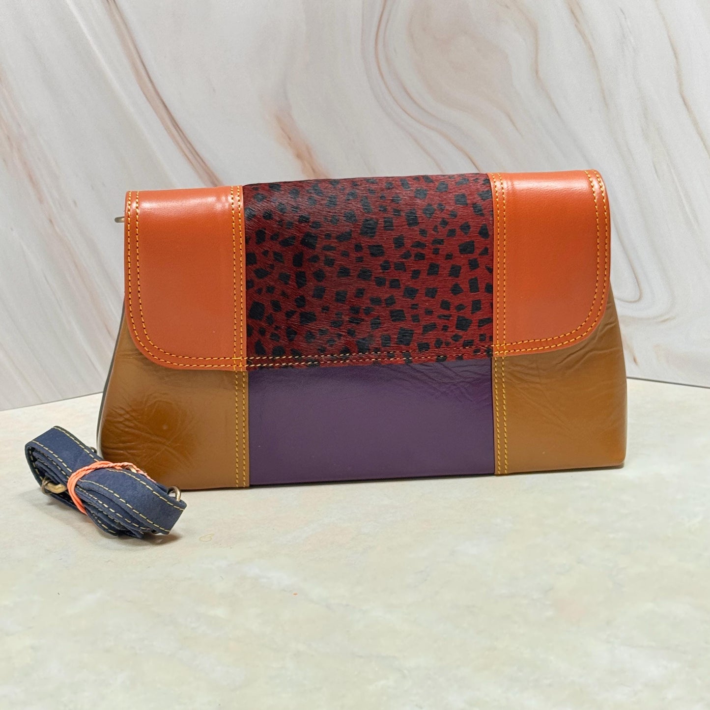 Block Coloured Leather Crossbody Bag - JayKayBoutiqueOnline