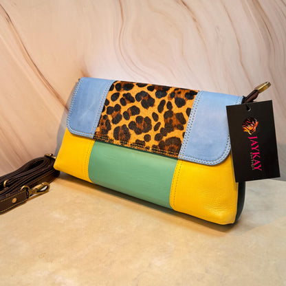 Block Coloured Leather Crossbody Bag - JayKayBoutiqueOnline