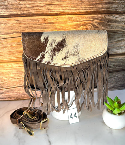 Suede Fringed Clutch Crossbody Bag with Detachable Strap - JayKayBoutiqueOnline