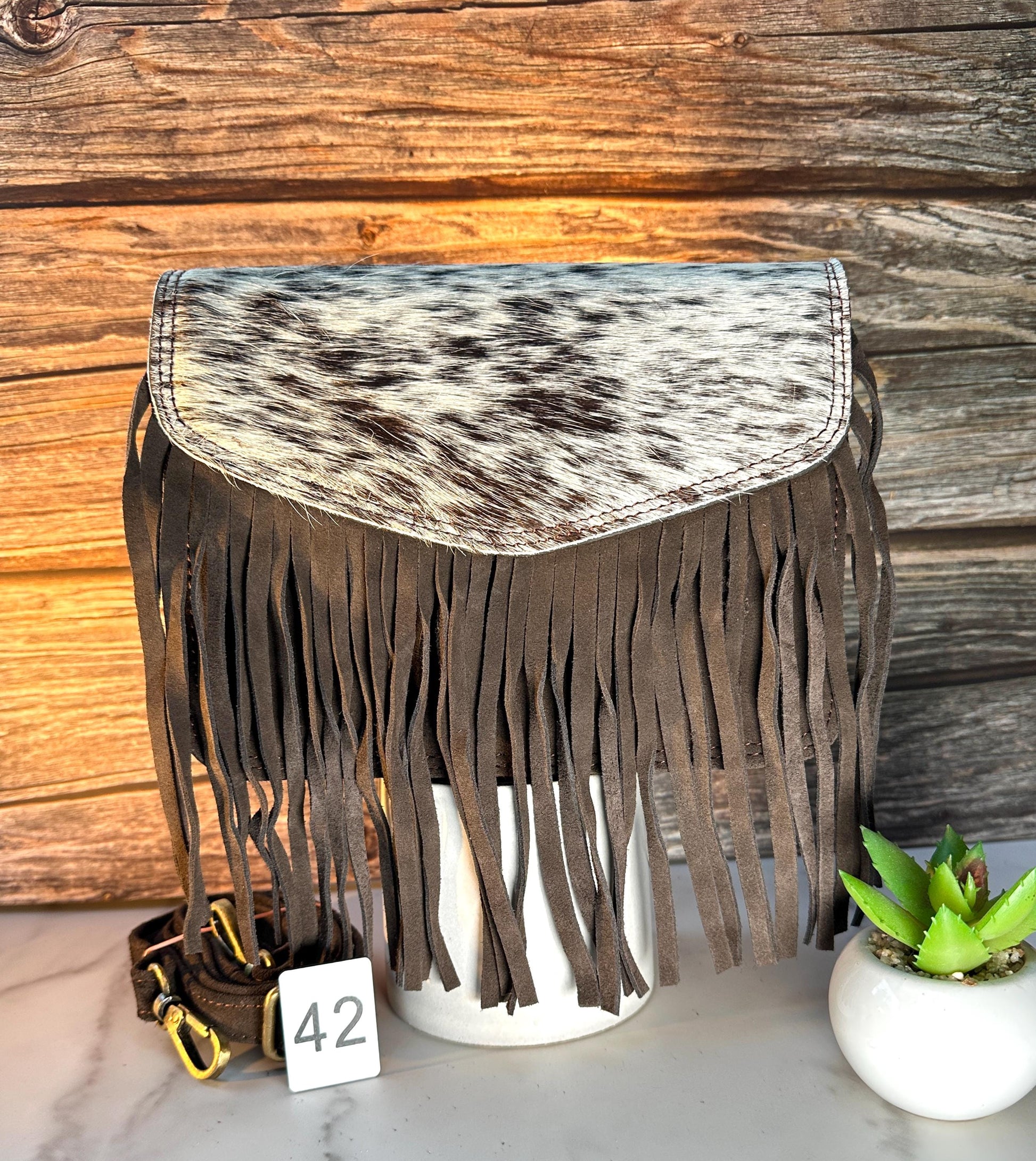Suede Fringed Clutch Crossbody Bag with Detachable Strap - JayKayBoutiqueOnline