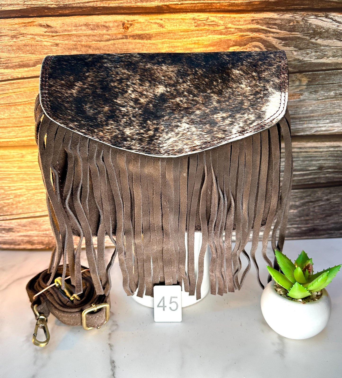 Suede Fringed Clutch Crossbody Bag with Detachable Strap - JayKayBoutiqueOnline