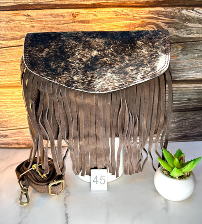 Suede Fringed Clutch Crossbody Bag with Detachable Strap - JayKayBoutiqueOnline