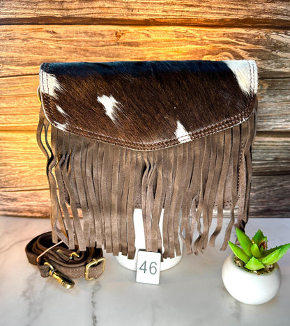 Suede Fringed Clutch Crossbody Bag with Detachable Strap - JayKayBoutiqueOnline