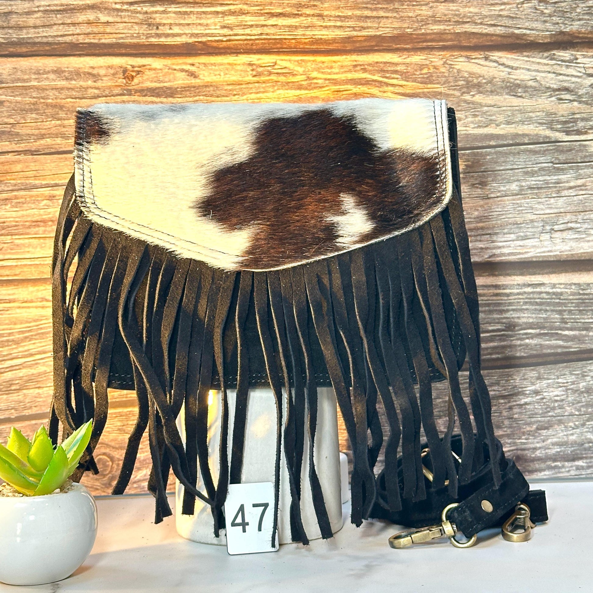 Suede Fringed Clutch Crossbody Bag with Detachable Strap - JayKayBoutiqueOnline