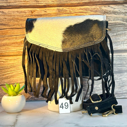 Suede Fringed Clutch Crossbody Bag with Detachable Strap - JayKayBoutiqueOnline