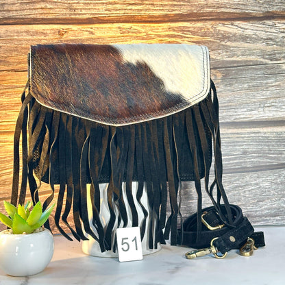 Suede Fringed Clutch Crossbody Bag with Detachable Strap - JayKayBoutiqueOnline