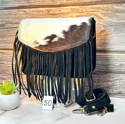 Suede Fringed Clutch Crossbody Bag with Detachable Strap - JayKayBoutiqueOnline