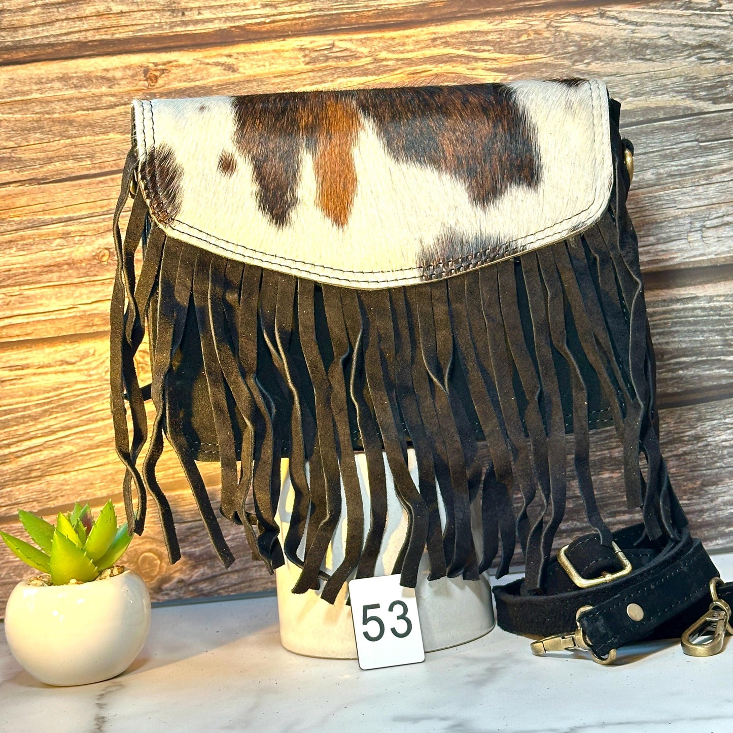 Suede Fringed Clutch Crossbody Bag with Detachable Strap - JayKayBoutiqueOnline