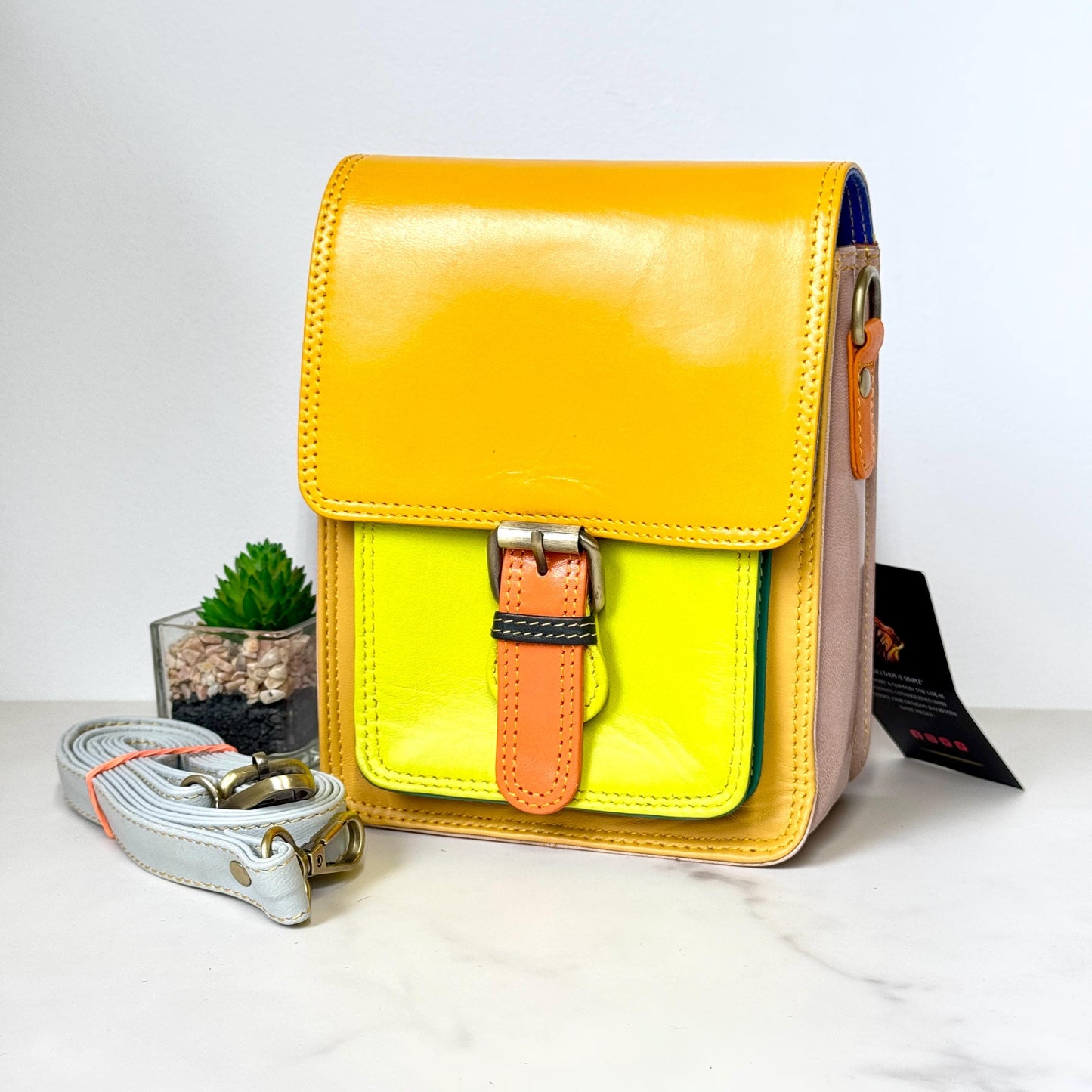 Recycled Leather Crossbody Max Phone Satchel Bag - JayKayBoutiqueOnline
