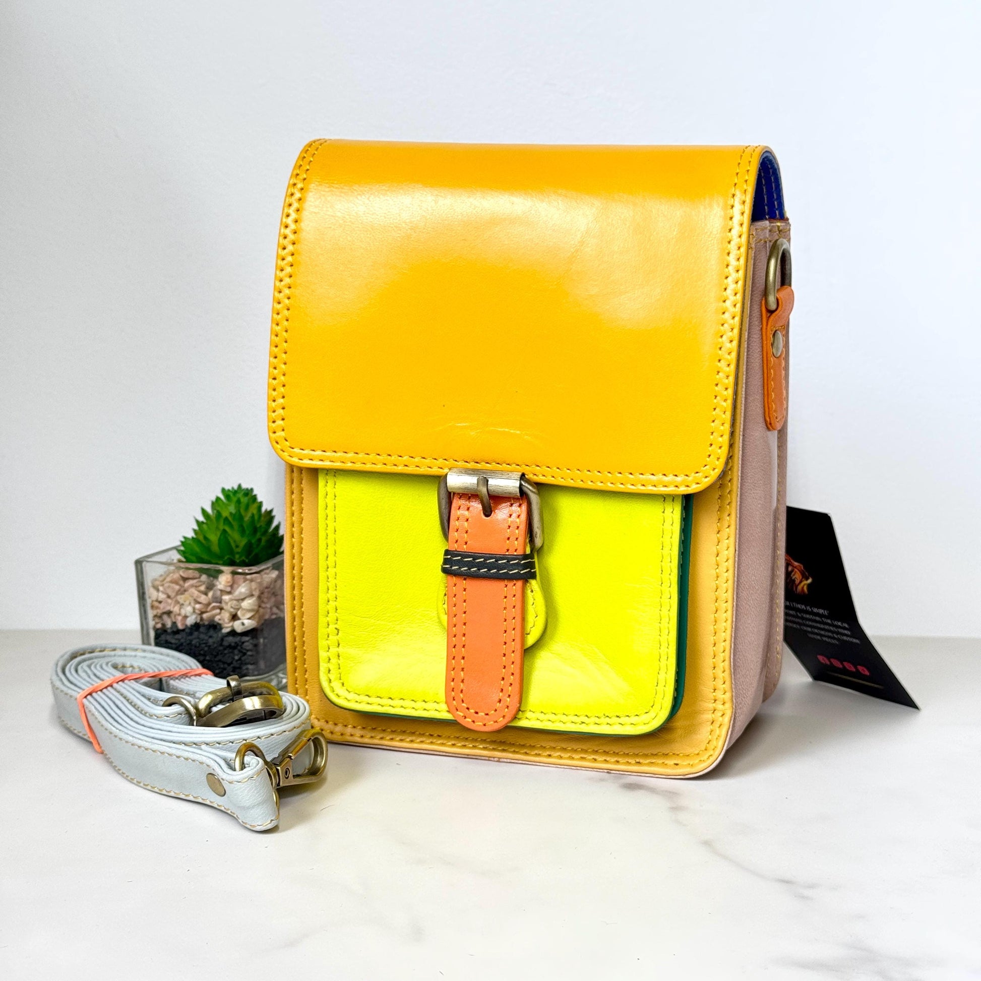Recycled Leather Crossbody Max Phone Satchel Bag - JayKayBoutiqueOnline