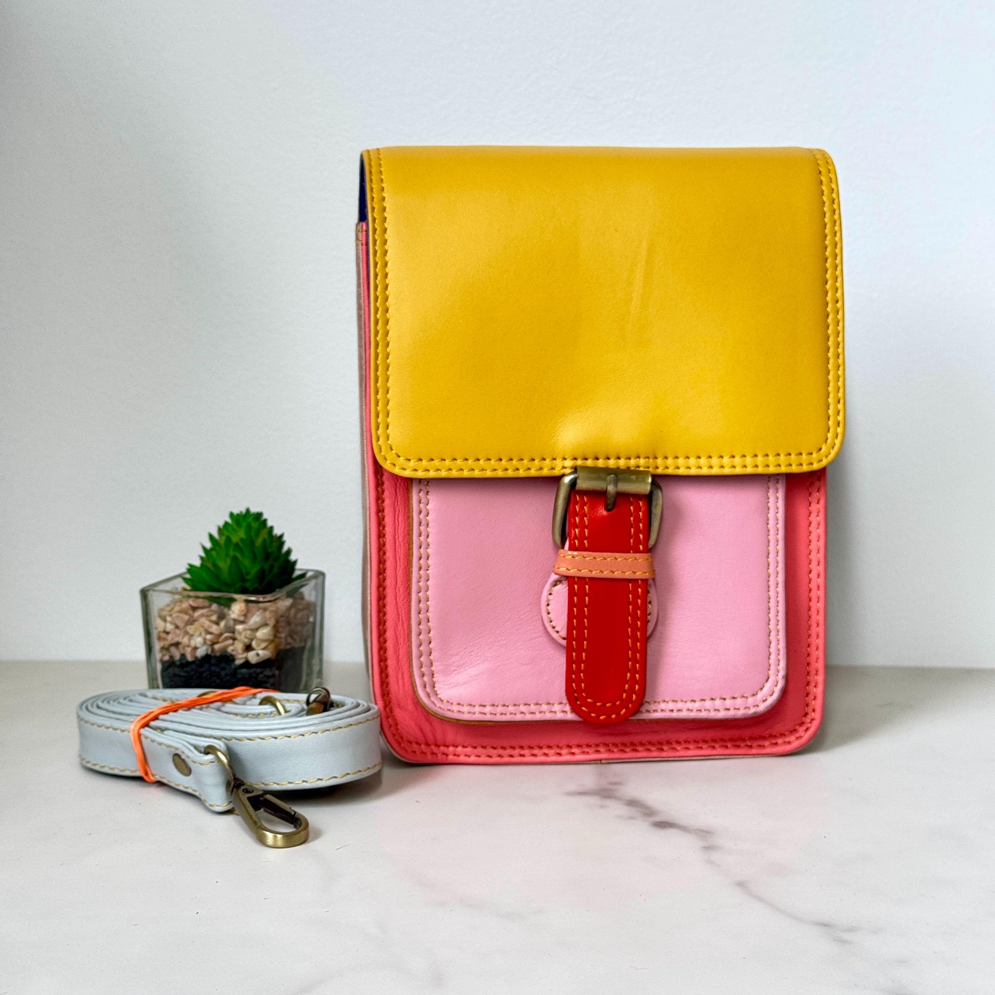 Recycled Leather Crossbody Max Phone Satchel Bag - JayKayBoutiqueOnline