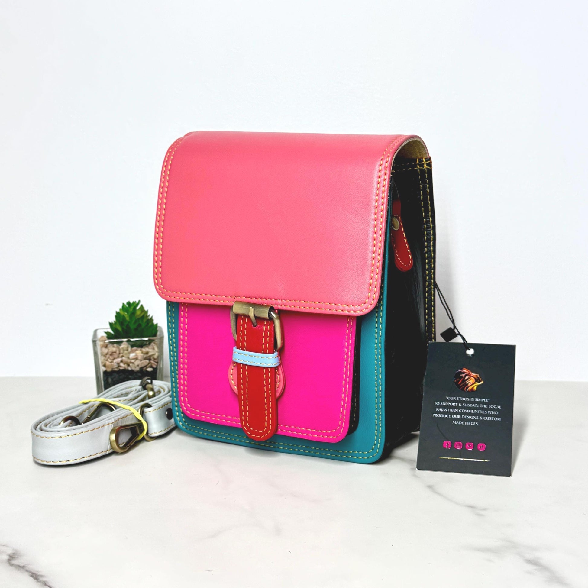 Recycled Leather Crossbody Max Phone Satchel Bag - JayKayBoutiqueOnline