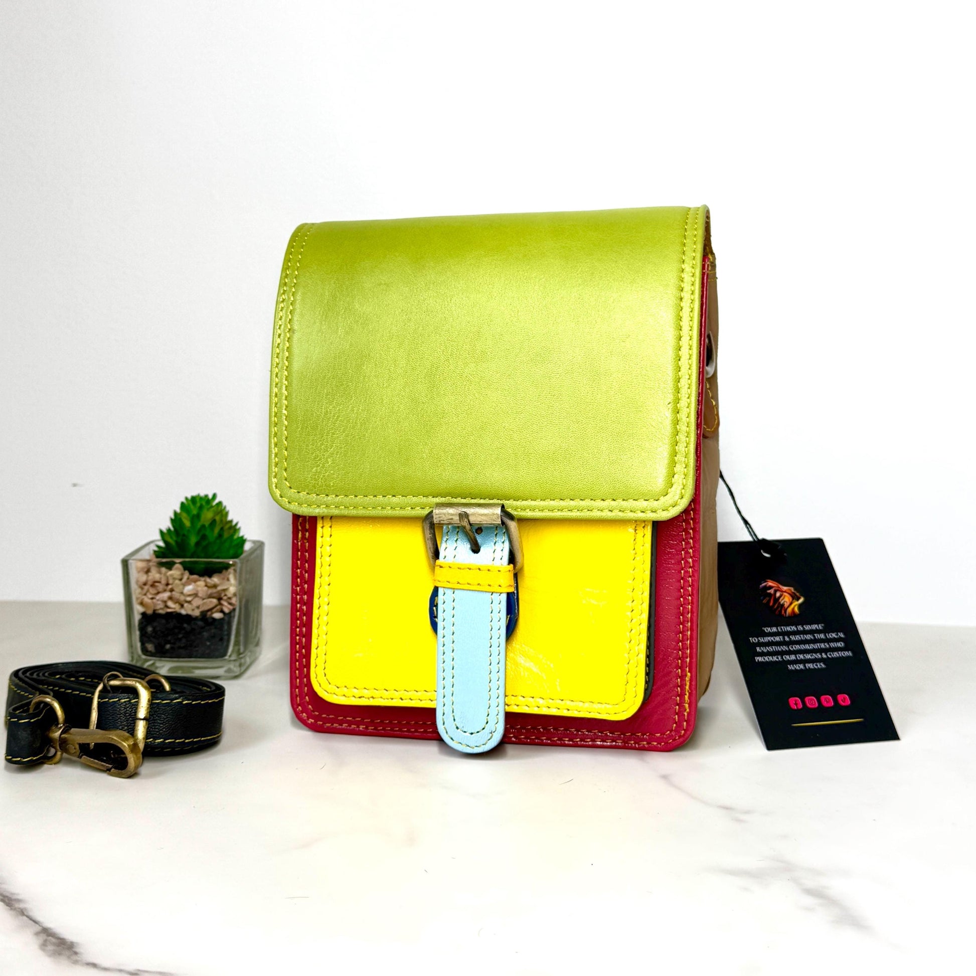 Recycled Leather Crossbody Max Phone Satchel Bag - JayKayBoutiqueOnline