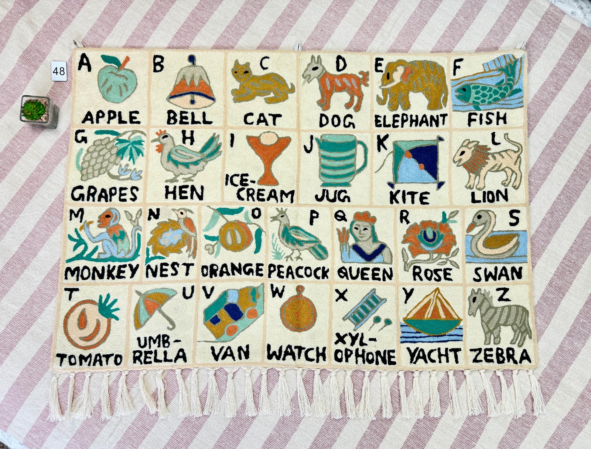 Handmade Alphabet Tapestry for Babies and Kids in Landscape Wall Hanging - JayKayBoutiqueOnline