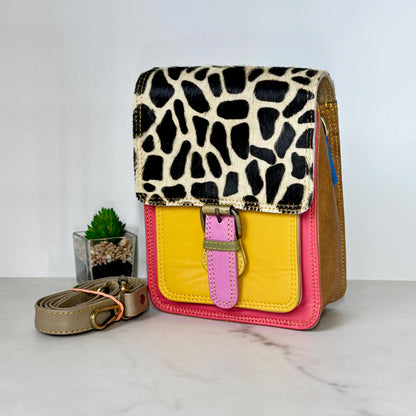 Recycled Coloured Leather Crossbody Bag - JayKayBoutiqueOnline