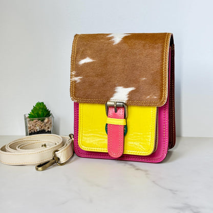 Recycled Coloured Leather Crossbody Bag - JayKayBoutiqueOnline