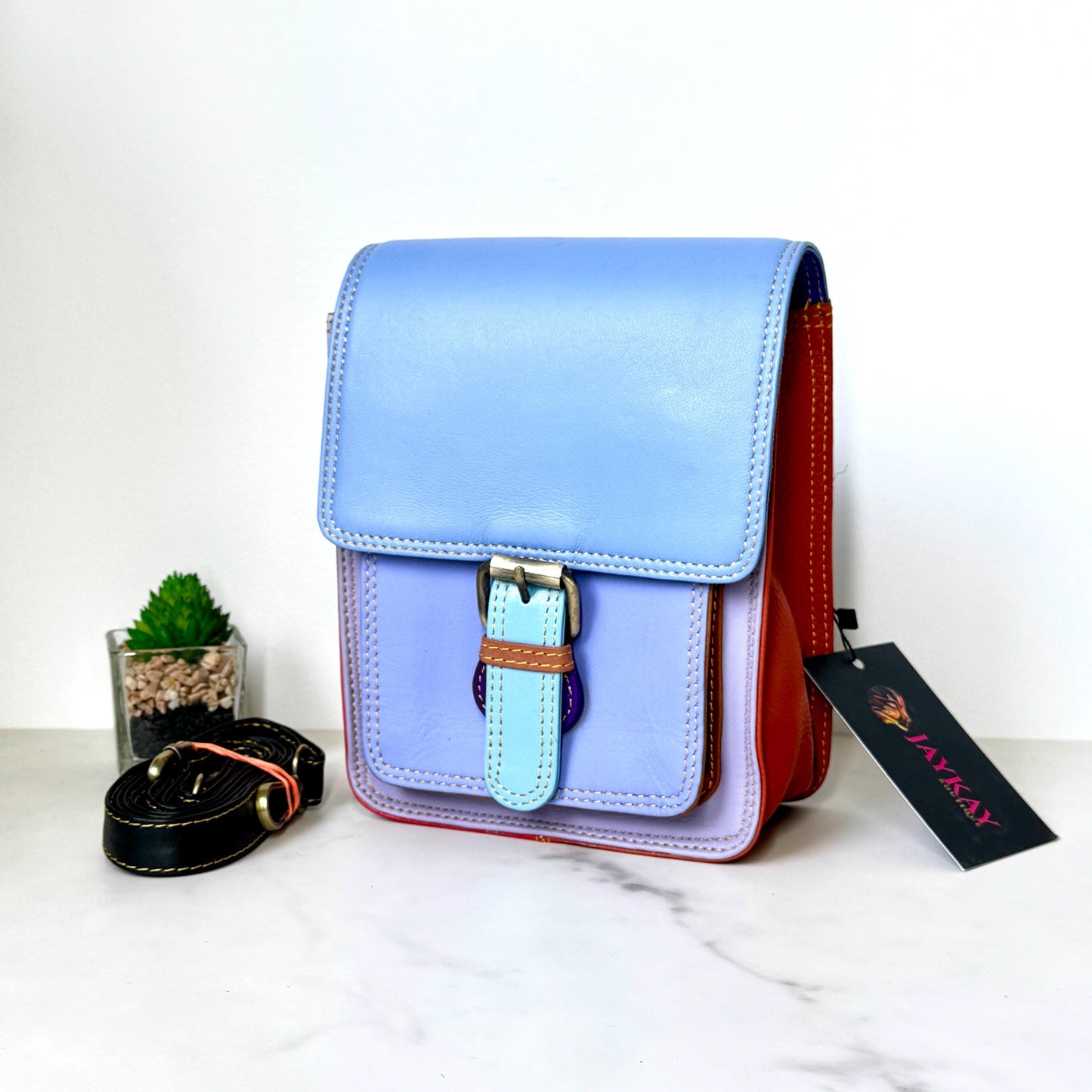 Recycled Leather Crossbody Max Phone Satchel Bag - JayKayBoutiqueOnline