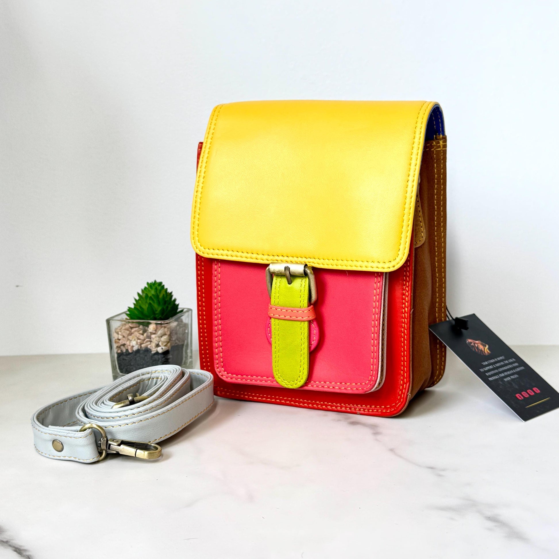 Recycled Leather Crossbody Max Phone Satchel Bag - JayKayBoutiqueOnline