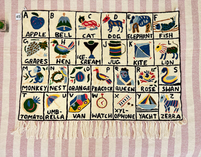 Handmade Alphabet Tapestry for Babies and Kids in Landscape Wall Hanging - JayKayBoutiqueOnline