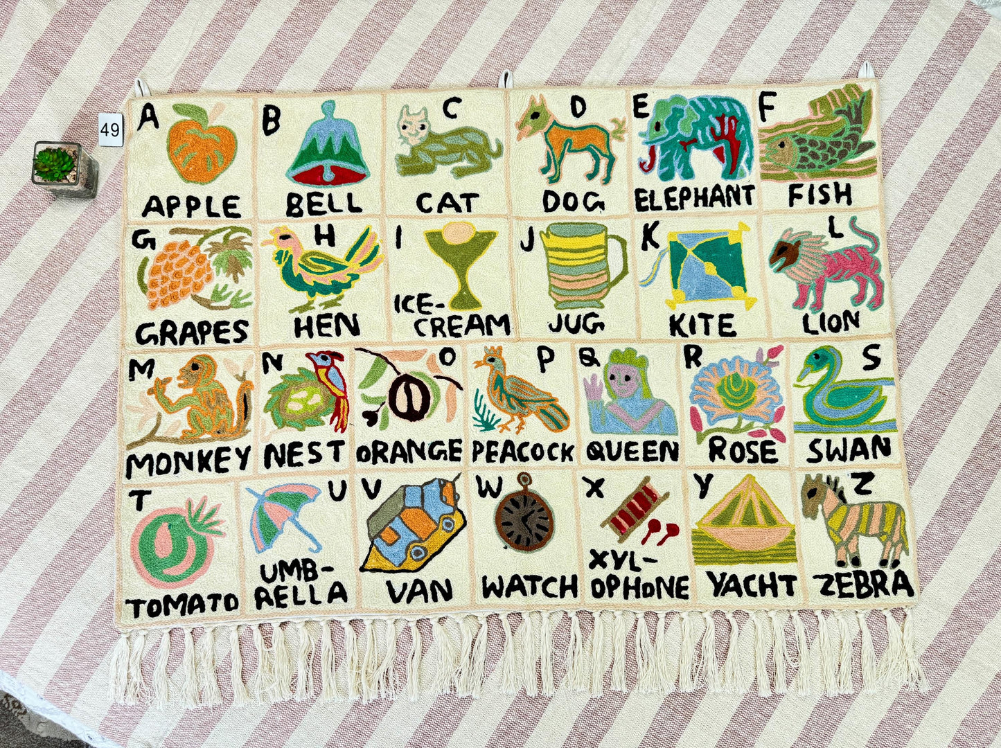 Handmade Alphabet Tapestry for Babies and Kids in Landscape Wall Hanging - JayKayBoutiqueOnline