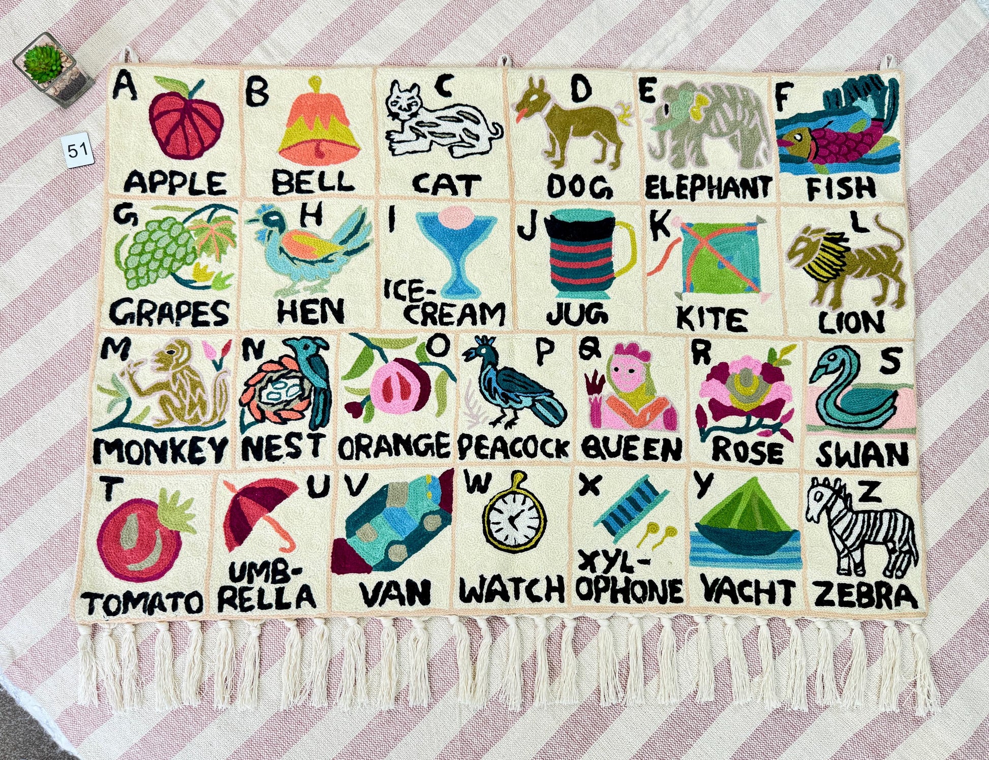 Handmade Alphabet Tapestry for Babies and Kids in Landscape Wall Hanging - JayKayBoutiqueOnline